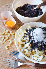 Czech traditional cuisine - homemade noodles with poppy and sugar