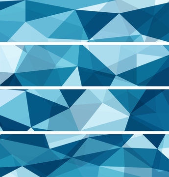 Set of Abstract Blue Backgrounds