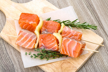 Salmon skewer