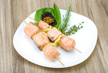 Salmon skewer