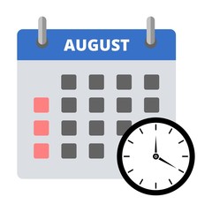 Calendar icon August, Meeting Deadlines icon