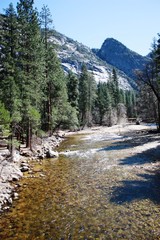 Fototapeta na wymiar Merced river in Yosemite National Park California, USA