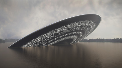 UFO crash into a lake © kolbass
