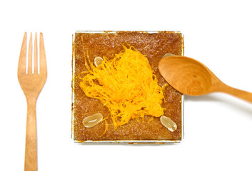 Thai style dessert, Khanhom mhao khang with Foythong Cake or Gol © amnat11