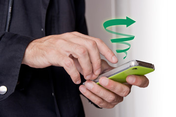 mani, telefonino, scrivere, sms