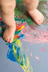 painted feet from young child