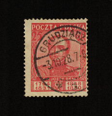 Poland - CIRCA 1928: stamp printed by Poland shows Zacharias jozef BEM, Polish General, Marshal of the Turkish army, commander of troops of the Hungarian revolution, circa 1928