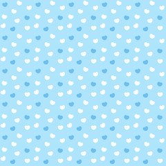 ハートランダム柄シームレスパターン　水色