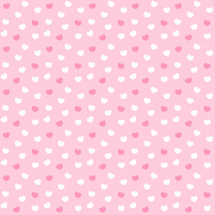 ハートランダム柄シームレスパターン　ピンク