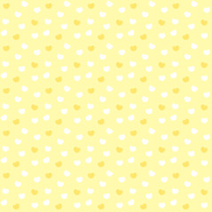 ハートランダム柄シームレスパターン　黄色