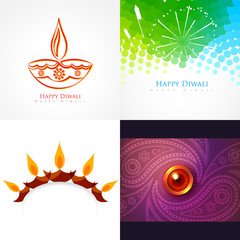 vector collection of diwali background illustration