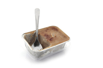 Dessert on white background