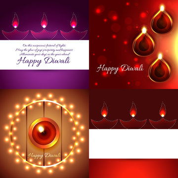 creative background set of diwali design
