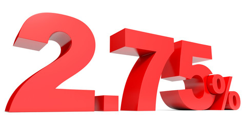 Red two point seven five percent off. Discount 2.75 percent.