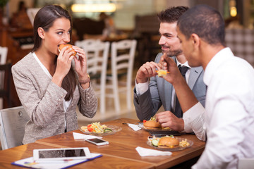 Business people enjoy in lunch at restaurant