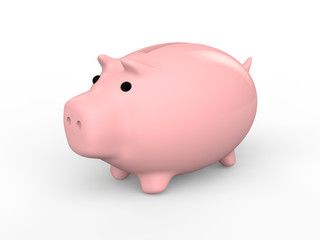 3d pink piggy bank toy