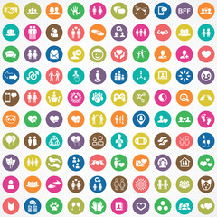 Fototapeta na wymiar friendship 100 icons universal set
