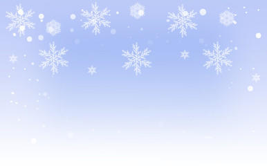 Fototapeta na wymiar Soft winter background with snowflakes 