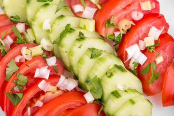 Salad of tomatoes and cucumbers
