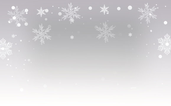 Soft winter background with snowflakes 