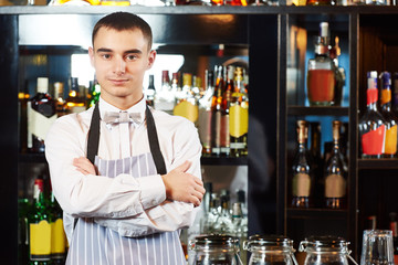 Bartender at bar