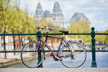 bike on amsterdam street in city