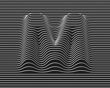 Linear 3d font letter M