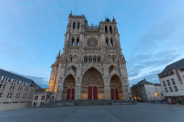 Amiens Cathedral in blue hour © maartenhoek