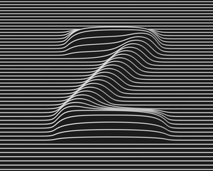 Linear 3d font letter Z