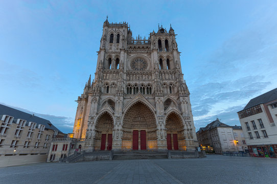 Amiens Cathedral in blue hour