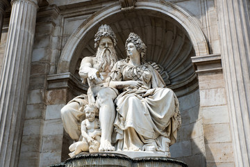 Statue in a fountain in the Hofburg in Vienna.