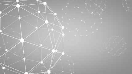 Grey network connection background