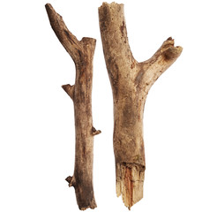 Tree sticks isolated on white background