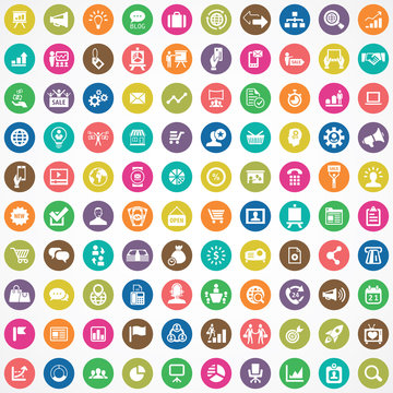 Marketing 100 Icons Universal Set