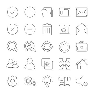 Web & Mobile UI vector line icons 