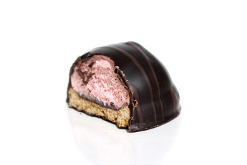 Cake souffle on a white background