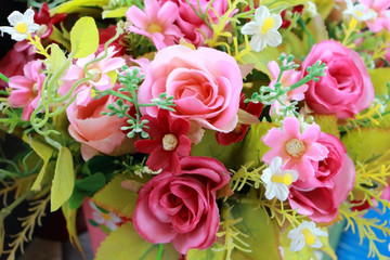 closeup artificial rose