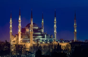 Foto op Canvas The Blue Mosque (Sultanahmet Mosque) in Istanbul Turkey © nexusseven