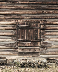 Old wooden barn door