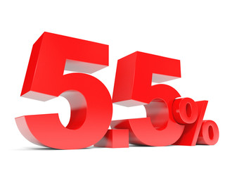 Red five point five percent off. Discount 5.5 percent.