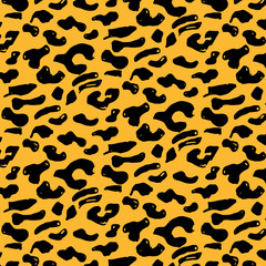 Animal skin hand drawn texture, Vector seamless pattern, sketch drawing animal skin print