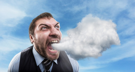 Furious businessman