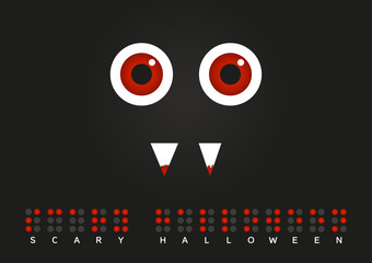 Scary Halloween poster with Braille text