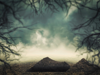 Fototapeta na wymiar Grave in the forest
