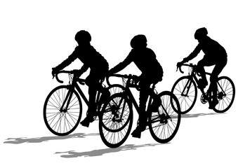 Fototapeta premium Sport man whit bike on white background