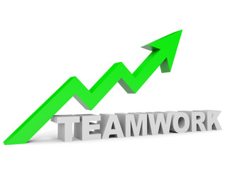 Graph up teamwork arrow.