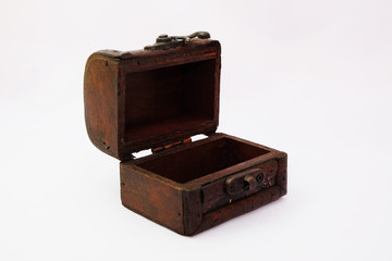 Treasure box on white background