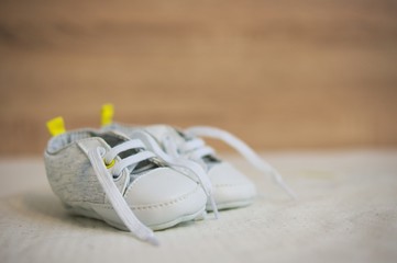 Small shoes for newborn baby.