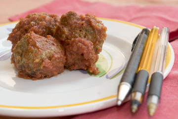 meatball at the tomato sauce
