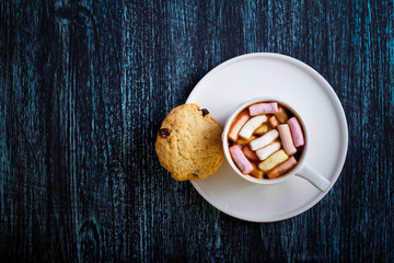 Hot drink with marshmallow